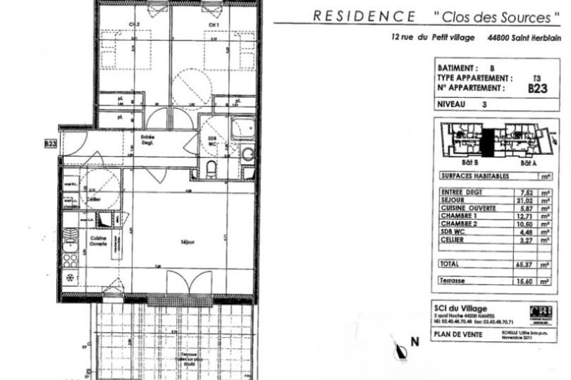 Photo n°4 - Louer un appartement 3 pièces<br/> de 65 m² à St Herblain (44800)